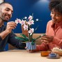 LEGO Botanical Orquídeas Flores y Plantas Artificiales Blancas y Rosas, Regalo por el Día de la Madre, Jarrón Azul, Decoración