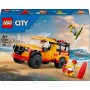 LEGO City Furgoneta de Rescate del Socorrista y Tiburón de Juguete, Juego de Playa con 2 Minifiguras y Accesorios como Tabla de