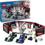 LEGO City Garaje de F1 con Coches Mercedes-AMG y Alpine, 2 Maquetas de Vehículos de Fórmula 1 de Juguete y 2 Minifiguras de