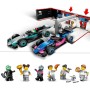 LEGO City Garaje de F1 con Coches Mercedes-AMG y Alpine, 2 Maquetas de Vehículos de Fórmula 1 de Juguete y 2 Minifiguras de