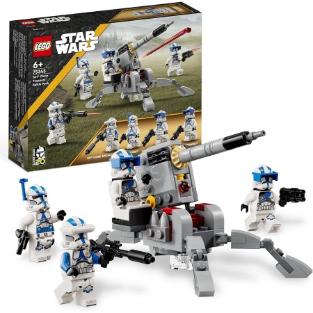 LEGO Star Wars TM Pack de Combate: Soldados Clon de la 501, Juego de Batalla, Vehículo AV-7, Juguete de Construcción para Niños