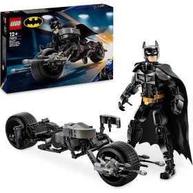 LEGO DC Batman Figura para Construir: Batman y Moto Bat-Pod de Juguete, Figuras de Superhéroes de la Película El Caballero