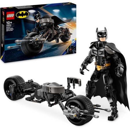 LEGO DC Batman Figura para Construir: Batman y Moto Bat-Pod de Juguete, Figuras de Superhéroes de la Película El Caballero
