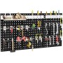 GOPLUS Panel Herramientas Pared, Panel Perforado 3 Piezas con 25 Ganchos, Organizador Herramientas Pared para Brocas y