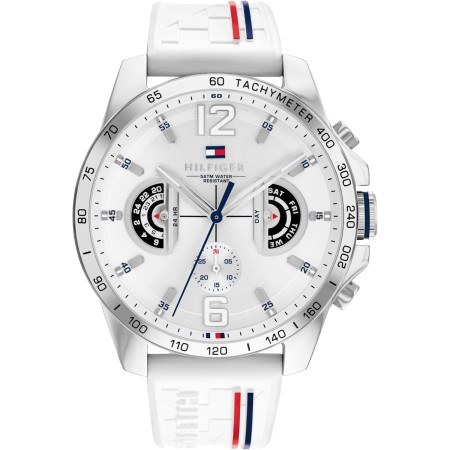 Tommy Hilfiger Reloj Analógico Multifuncional de Cuarzo para Hombres con Correa de Silicona, Acero Inoxidable o Cuero,
