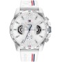 Tommy Hilfiger Reloj Analógico Multifuncional de Cuarzo para Hombres con Correa de Silicona, Acero Inoxidable o Cuero,