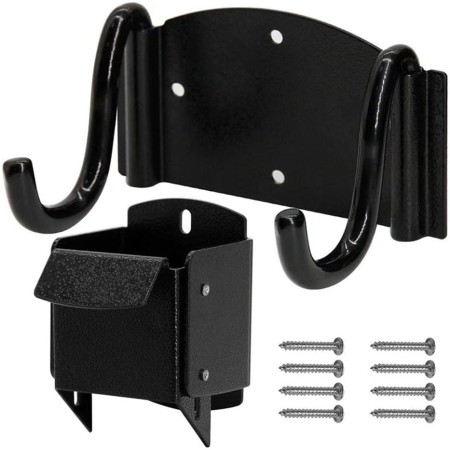 ReachMall 2 ganchos de almacenamiento de acero para montaje en pared, gancho de almacenamiento de carretilla resistente, gancho
