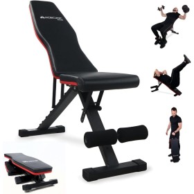 Mobiclinic® fitness, Banco de musculación, Plegable, Soporta 200kg, Asiento y respaldo regulable, Flexfit, Multifunción, Pesas,