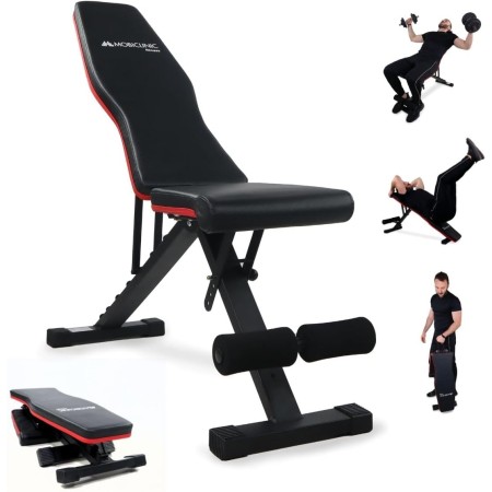 Mobiclinic® fitness, Banco de musculación, Plegable, Soporta 200kg, Asiento y respaldo regulable, Flexfit, Multifunción, Pesas,