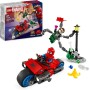 LEGO Marvel Persecución en Moto: Spider-Man vs. Doc Ock, Juguete de Construcción con Cañones y Aracnoblásteres, Moto de Spidey,