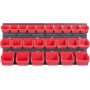Juego de 84 cajas apilables y 6 estantes de pared de 39 x 38 cm y portaherramientas | Pared perforada para un almacenamiento