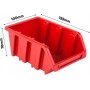 Juego de 84 cajas apilables y 6 estantes de pared de 39 x 38 cm y portaherramientas | Pared perforada para un almacenamiento