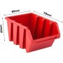 Juego de 84 cajas apilables y 6 estantes de pared de 39 x 38 cm y portaherramientas | Pared perforada para un almacenamiento