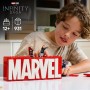 LEGO Marvel: Logotipo MARVEL y Minifiguras de Vengadores Capitán América, Hulk, Thor, Iron-Man y Viuda Negra, Maqueta 3D de