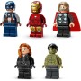 LEGO Marvel: Logotipo MARVEL y Minifiguras de Vengadores Capitán América, Hulk, Thor, Iron-Man y Viuda Negra, Maqueta 3D de