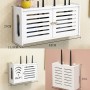 Jonikuper Router inalámbrico, caja de almacenamiento, caja de almacenamiento WiFi de montaje en pared, decoración de pared,
