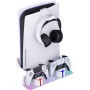 Hosanwell Soporte de Pared para PS5 con Estación de Carga, Compatible con PS5/PS5 Slim Disc & Digital Versión, Estación de Carga