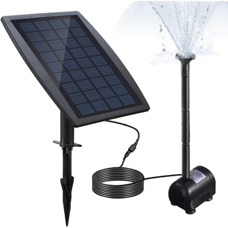 Decdeal BSV-SP025 - Bomba de Agua de Panel de Energía Solar Sin Cepillo para Piscina Jardín Fuentes,9V / 2.5W 200L / H