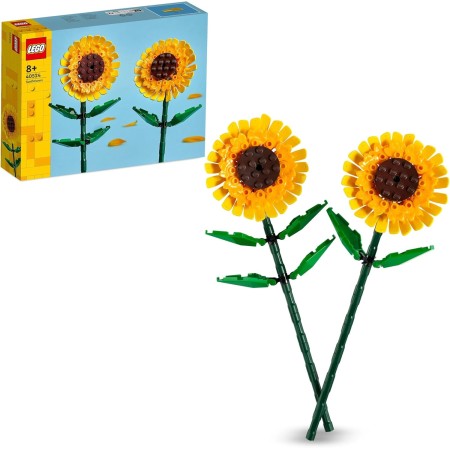 LEGO Botanical Girasoles Kit de Maqueta de Flores Artificiales Amarillas, Regalo del Día de la Madre y para Niñas y Niños de 8+