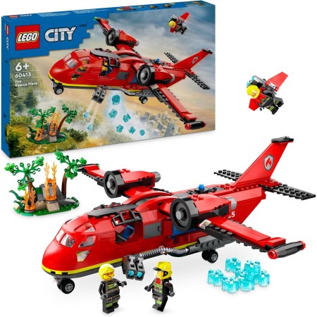 LEGO City Avión de Rescate de Bomberos de Juguete, Regalo de Cumpleaños para Niños y Niñas de 6 Años o Más, Juego de
