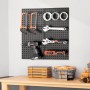 VEVOR Paneles Perforados de Metal de 609,6 x 304,8 x 19 mm 2 Paneles, Organizador de Pared de Acero Resistente, para Sala de