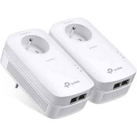 TP-Link Powerline de 2000 Mbps con 2 puertos Gigabit Ethernet y enchufe integrado, 2 kits Powerline - La solución perfecta para