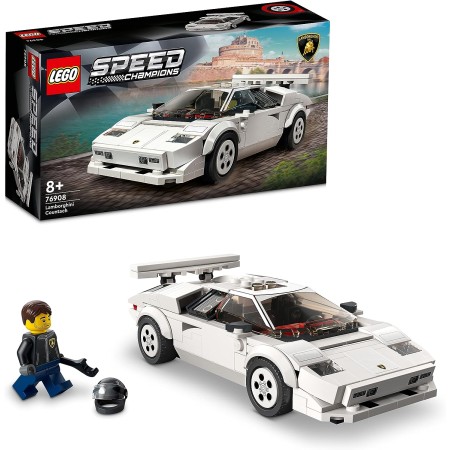 LEGO 76908 Speed Champion Lamborghini Countach, Réplica de Coche de Carreras, Deportivo de Juguete para Niños a Partir de 8