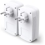 TP-Link Powerline de 2000 Mbps con 2 puertos Gigabit Ethernet y enchufe integrado, 2 kits Powerline - La solución perfecta para