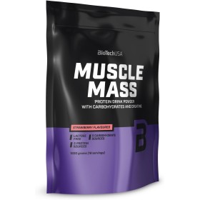 BioTechUSA Muscle Mass | Proteína y carbohidratos en polvo | con creatina y péptidos de glutamina | Gainer | Sin lactosa |