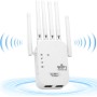 Amplificador de Señal WiFi para Hogar/Oficina, Repetidor WiFi Doble Banda 1200Mbps, 5GHz & 2,4GHz, Modo Repetidor/Router/Ap