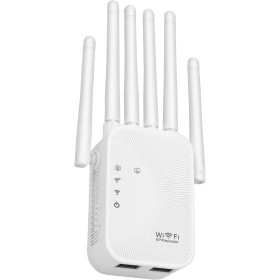 2025 Amplificador WiFi con 6 Antenas 300Mbps,Repetidor de Señal con 2 Puertos Gigabit Ethernet, Modos Repetidor/Ap, Compatible