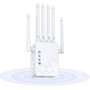 Repetidor WiFi, 300Mbps WiFi Extender Largo Alcance, Amplificador señal WiFi con 6Antenas de Alta Ganancia, Puerto LAN,