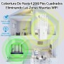 Repetidor WiFi, Amplificador de Señal WiFi, 6 Antenas, 2 Puertos Ethernet, Extensor WiFi, 1200 pies Cobertura 360°, Modos