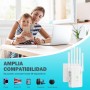 Repetidor WiFi, Amplificador de Señal WiFi, 6 Antenas, 2 Puertos Ethernet, Extensor WiFi, 1200 pies Cobertura 360°, Modos