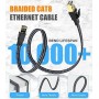 SWECENT Cable Ethernet Cat 8 2Metros, Cable Trenzado-hilo plano Cable LAN 40Gbps 2000MHz con Conector RJ45, Compatible con Steam