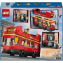 LEGO City Autobús Turístico Rojo de Dos Plantas de Juguete con 5 Minifiguras inc. un Bebé para el Juego de Rol, Regalo de