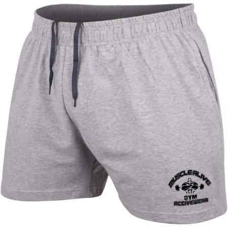 Muscle Alive Hombres Culturismo Gimnasio Rutina de Ejercicio Pantalones Cortos Terry Algodón