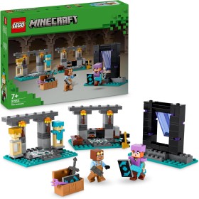 LEGO Minecraft La Armería, Juguete de Construcción de Aventuras y Forja de Armas con Personajes del Videojuego, Minifigura de
