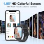 Reloj Inteligente Hombre Mujer,1.85" HD Smartwatch con Llamadas, WhatsApp Notificaciones, Smart Watch con