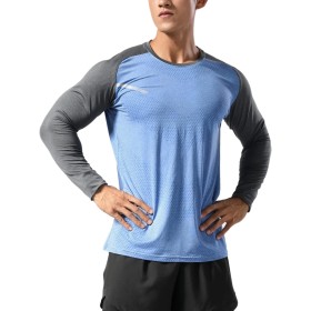 Hombre Camisetas de Running Ropa Corriendo de Manga Larga Secado rápido Reflectante