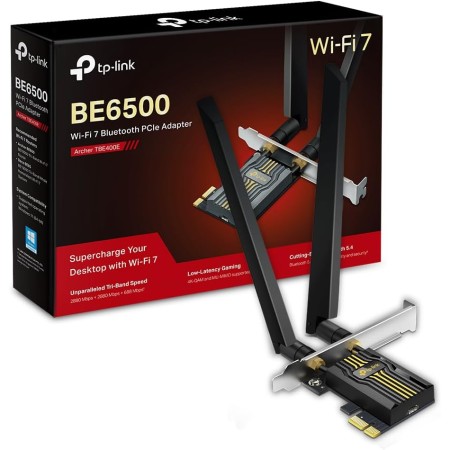 TP-Link Archer TBE400E PCIe - Tarjeta WiFi BE6500Mbps WiFi 7, Tarjeta Bluetooth 5.4, WPA3, MU-MIMO, OFDMA, Tarjeta WiFi PC Fija,