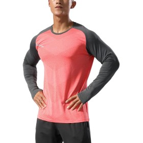 Hombre Camisetas de Running Ropa Corriendo de Manga Larga Secado rápido Reflectante
