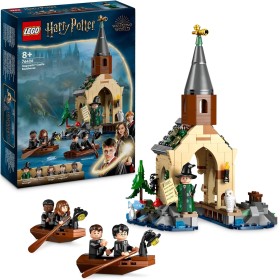 LEGO Harry Potter Cobertizo del Castillo de Hogwarts de Juguete de Fantasía para Construir con 2 Botes y 5 Minifiguras de