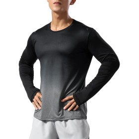 Hombre Camisetas de Running Ropa Corriendo de Manga Larga Secado rápido Reflectante