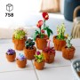 LEGO Botanical Plantas Diminutas con 9 Flores Artificiales para Construir en Maceta de Terracota, Regalo para el Día de la