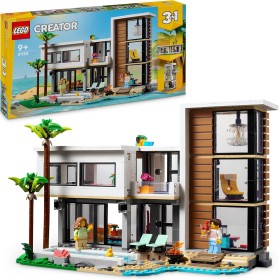 LEGO Creator 3 en 1 Casa Moderna de Juguete Convertible en Edificio de 3 Plantas o Cabaña del Bosque, Kit de Construcción con 2