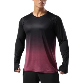 Hombre Camisetas de Running Ropa Corriendo de Manga Larga Secado rápido Reflectante