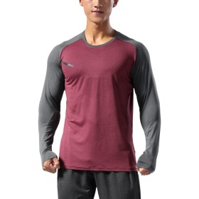 Hombre Camisetas de Running Ropa Corriendo de Manga Larga Secado rápido Reflectante