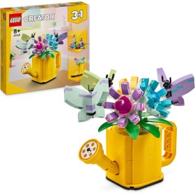LEGO Creator 3 en 1 Flores en Regadera, Convertible en Bota de Agua o 2 Pájaros de Juguete Posados en una Percha, Juego Creativo