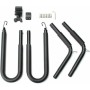 Soporte para bicicletas de diseño elegante para sujetar de forma segura tus tablas cortas mientras conduces a la playa (negro)